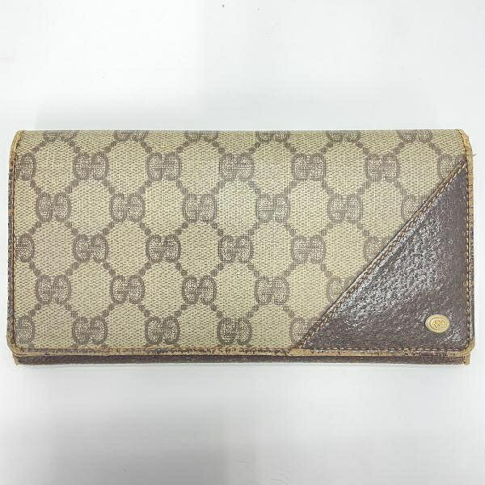 GUCCI Old Gucci GG Supreme Long Wallet Brown